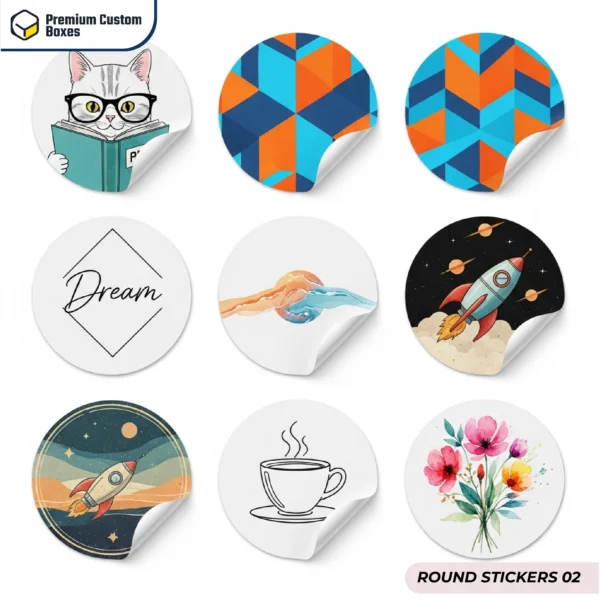 ROUND STICKERS WITH LOGO
