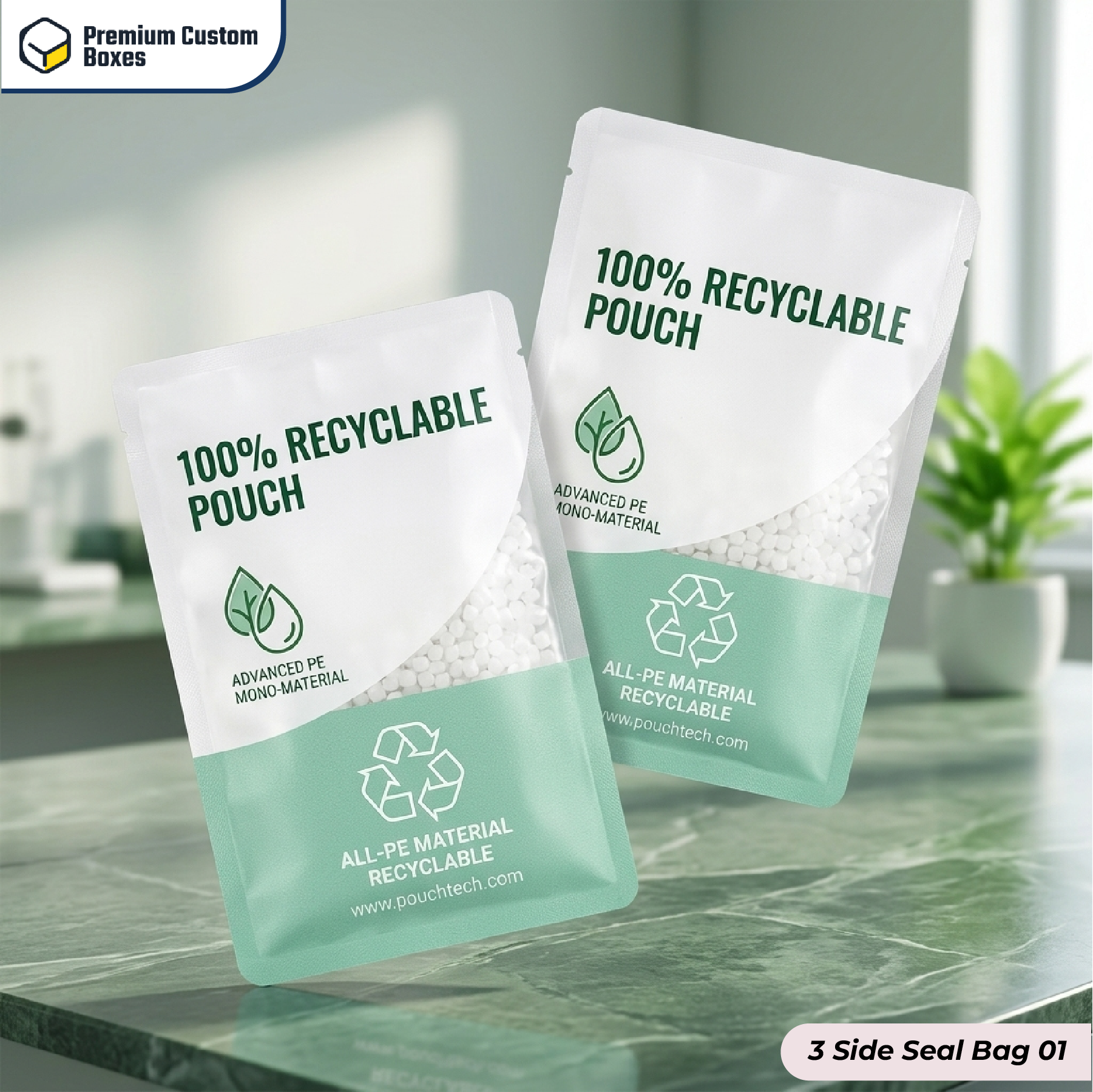 Custom 3 Side Seal Bags