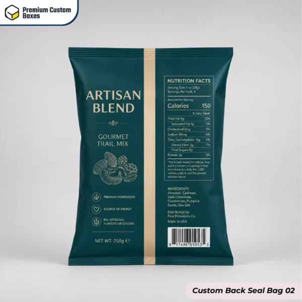 Custom Printed Back Seal Bags