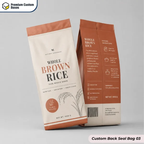 Custom Back Seal Bags Wholesale