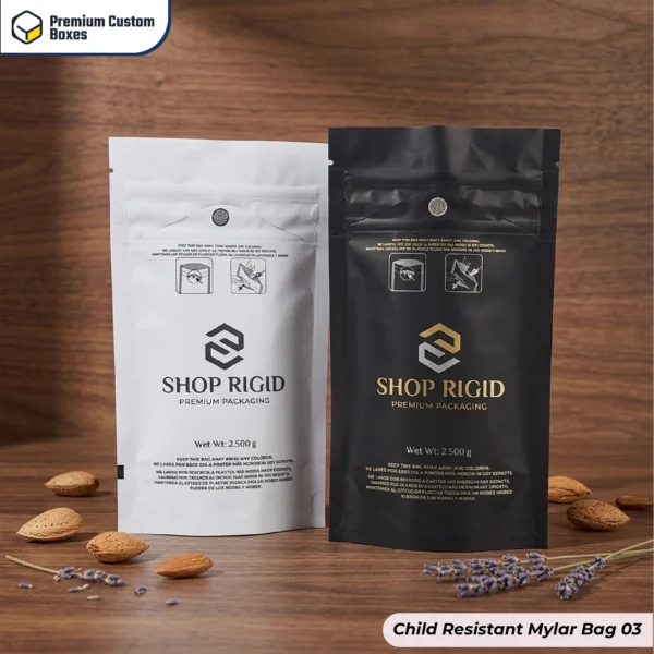 Printed Child Resistant Mylar Bags