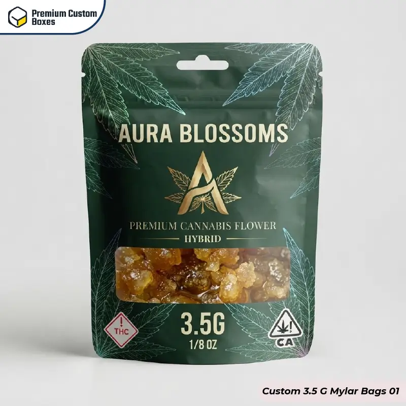 Custom Printed 3.5 G mylar bags With Logo