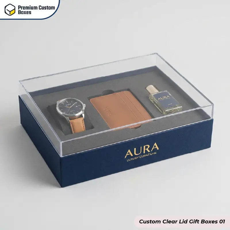 Custom Clear Lid Gift Boxes