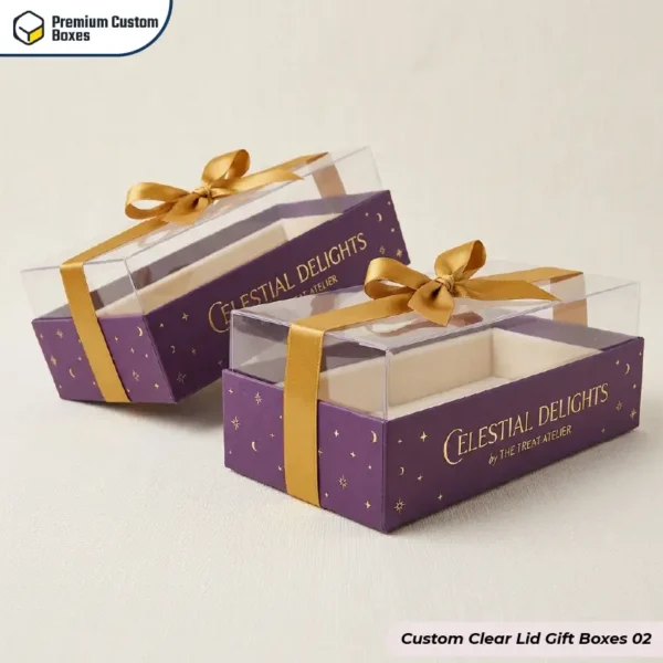 Custom Printed Clear Lid Gift Boxes Wholesale
